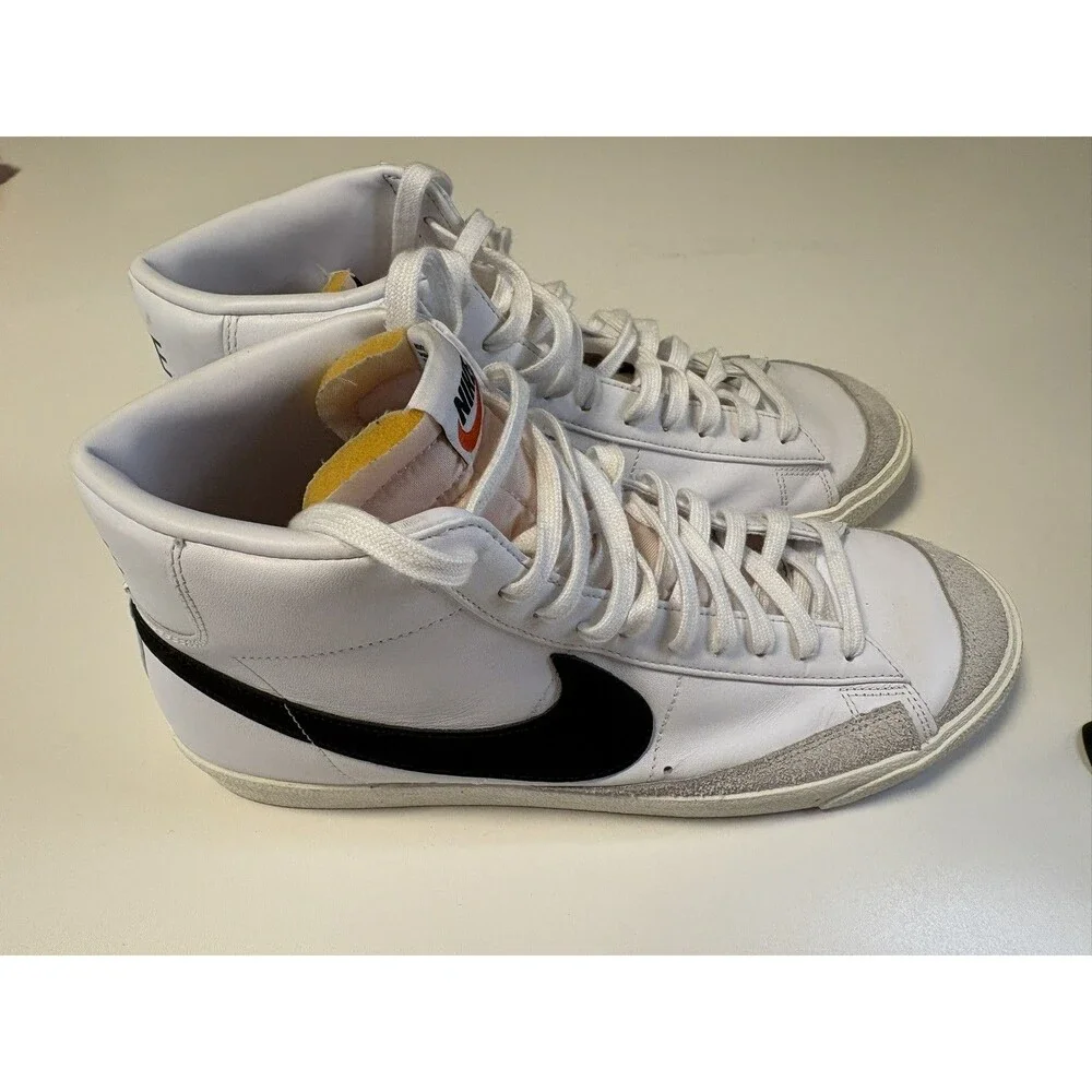 New Nike Blazer Mid 77 Vintage White Black Size 13 Mens Sneakers Shoes